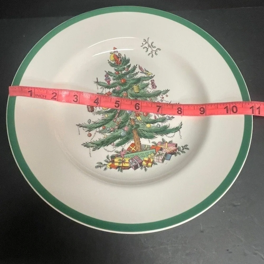Vtg 1995 Spode Christmas Tree 4-Piece Buffet Place Setting Made in England Boxed